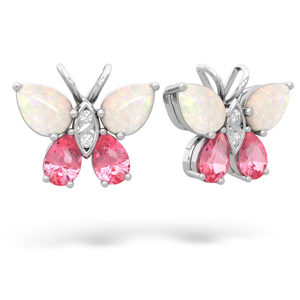 Opal Butterfly 14K White Gold earrings E2215