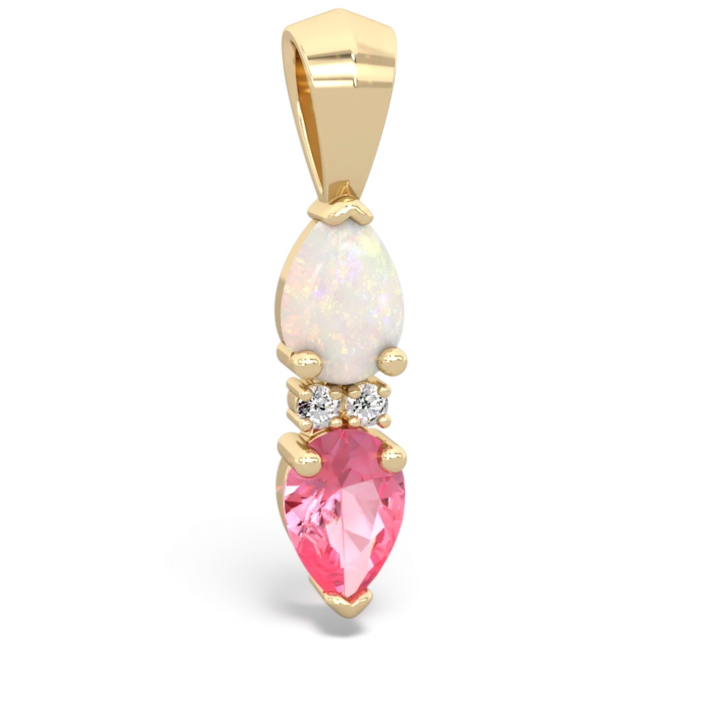 Opal Bowtie Drop 14K Yellow Gold pendant P0865