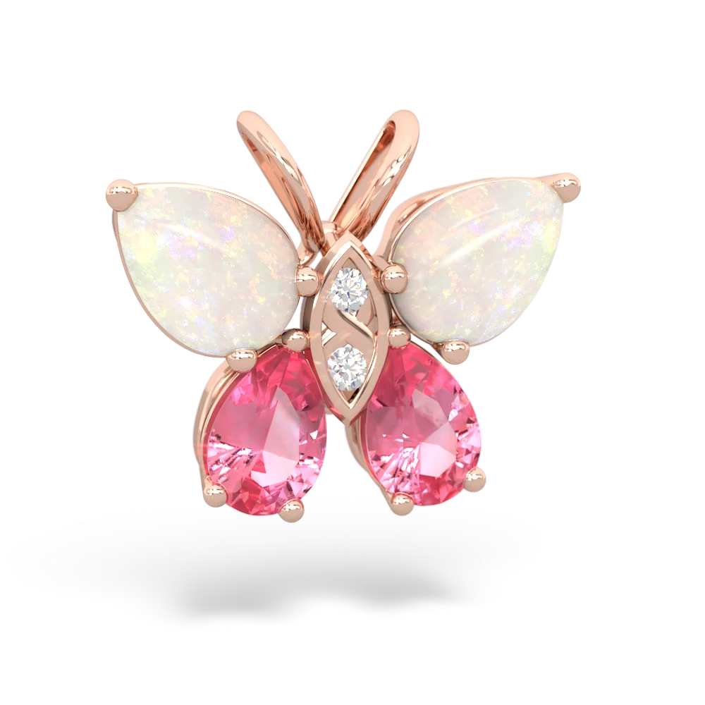 Opal Butterfly 14K Rose Gold pendant P2215