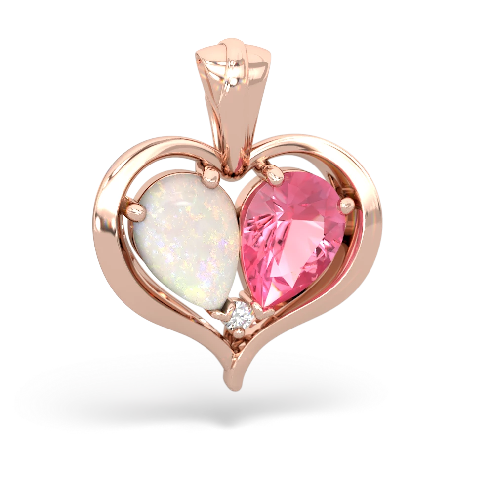 Opal Two Become One 14K Rose Gold pendant P5330