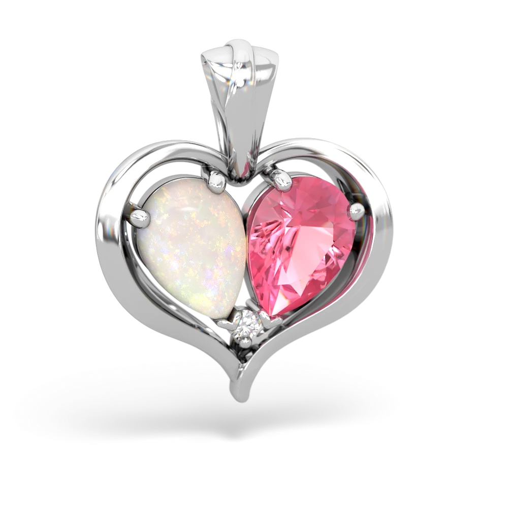 Opal Two Become One 14K White Gold pendant P5330