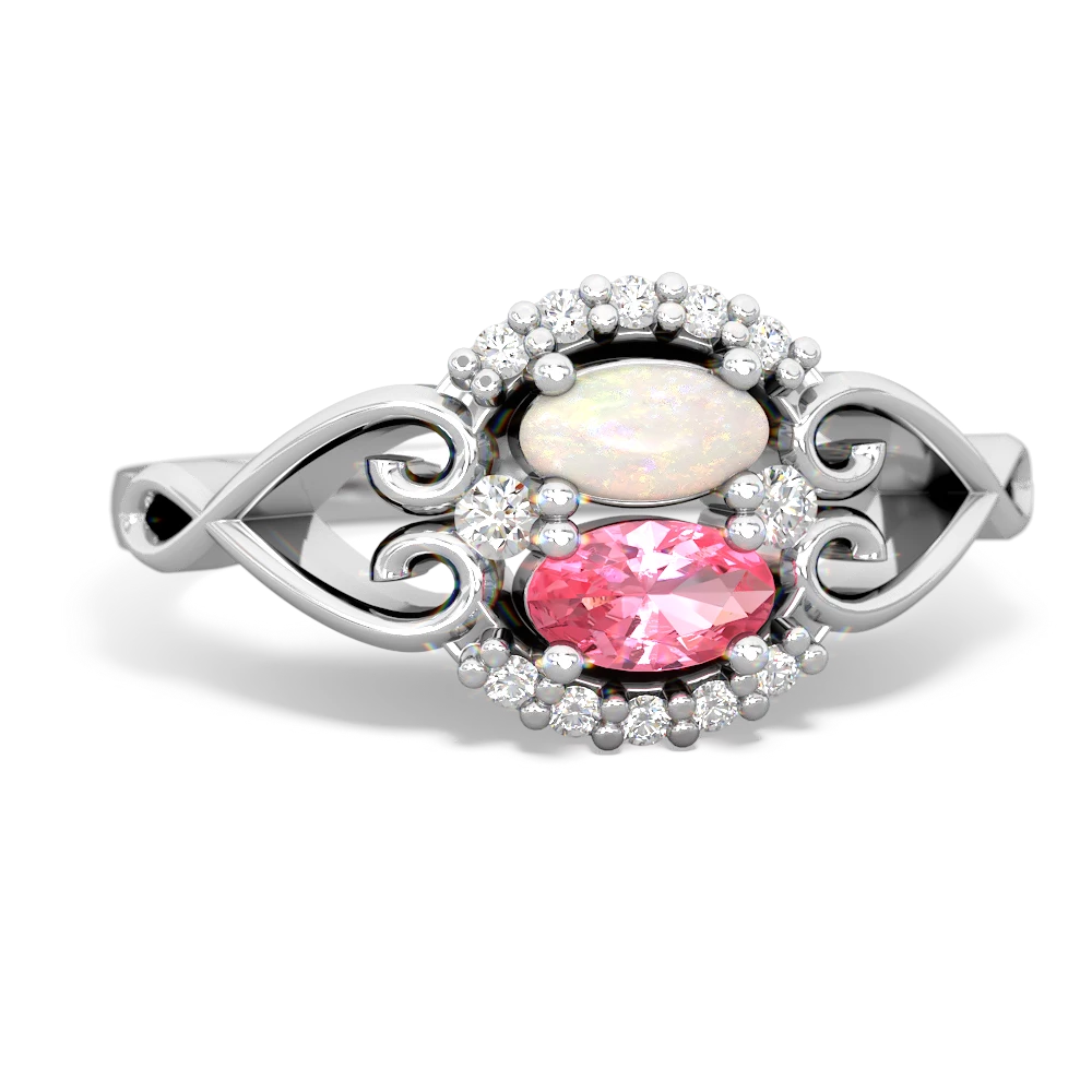 Opal Love Nest 14K White Gold ring R5860