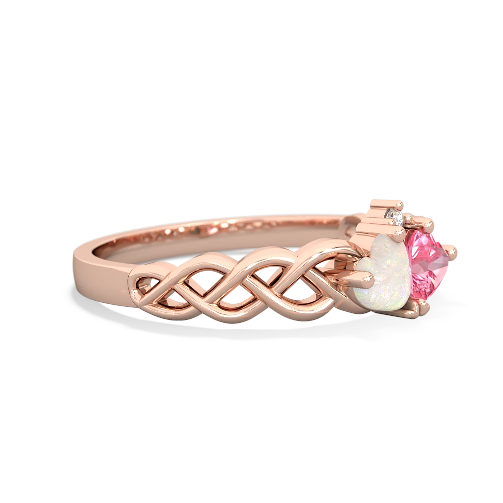 Opal Heart To Heart Braid 14K Rose Gold ring R5870