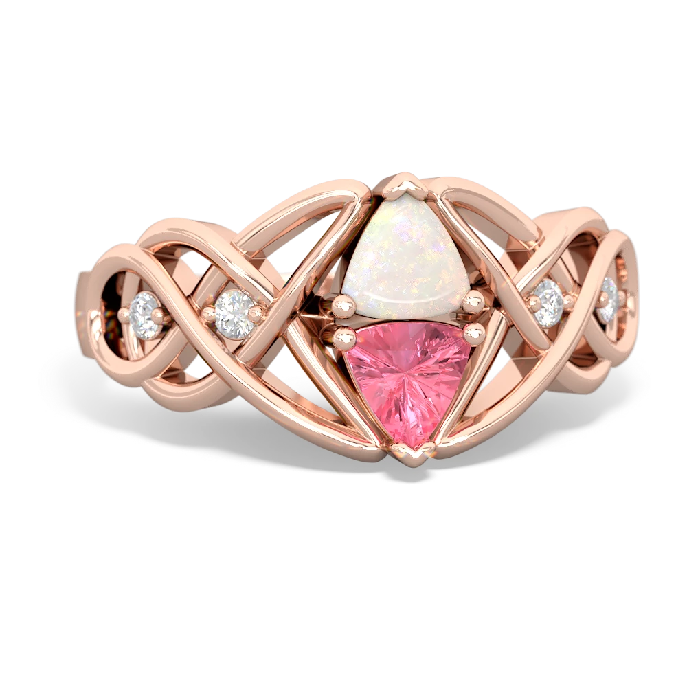 Opal Keepsake Celtic Knot 14K Rose Gold ring R5300