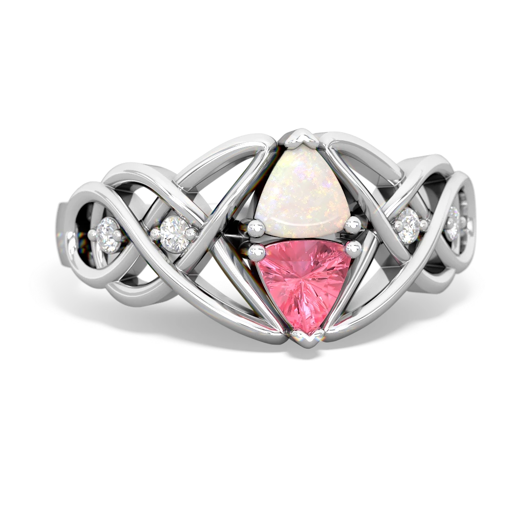 Opal Keepsake Celtic Knot 14K White Gold ring R5300