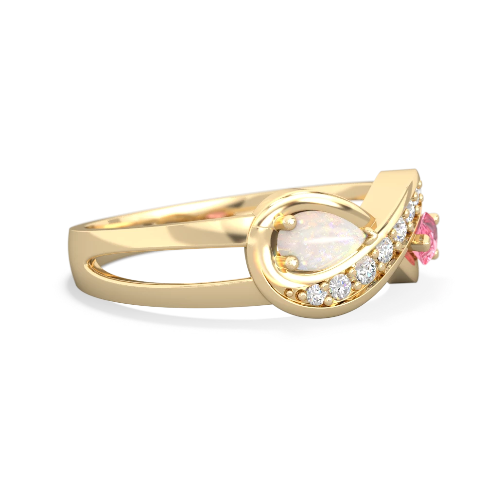 Opal Diamond Infinity 14K Yellow Gold ring R5390