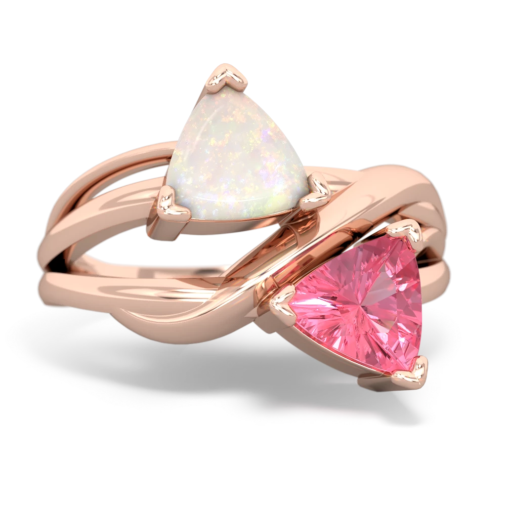 Opal Split Band Swirl 14K Rose Gold ring R2341