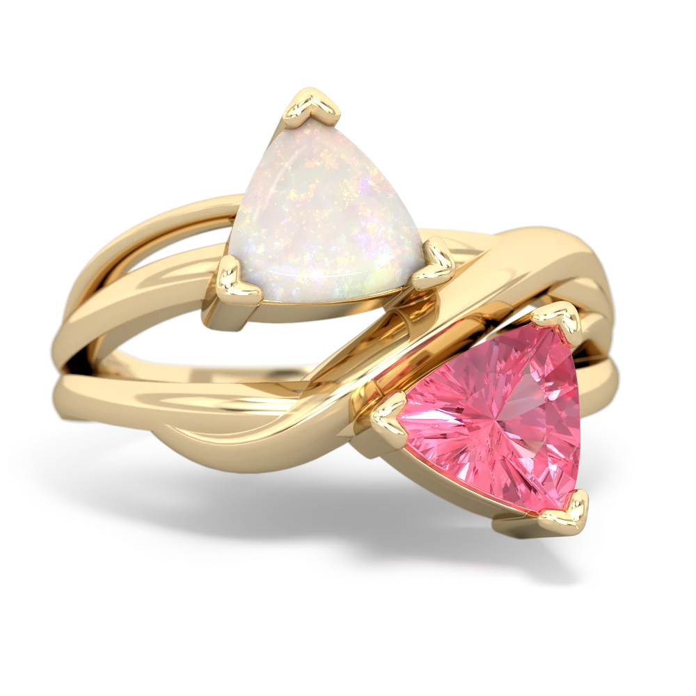 Opal Split Band Swirl 14K Yellow Gold ring R2341