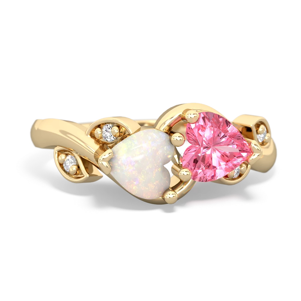 Opal Floral Elegance 14K Yellow Gold ring R5790