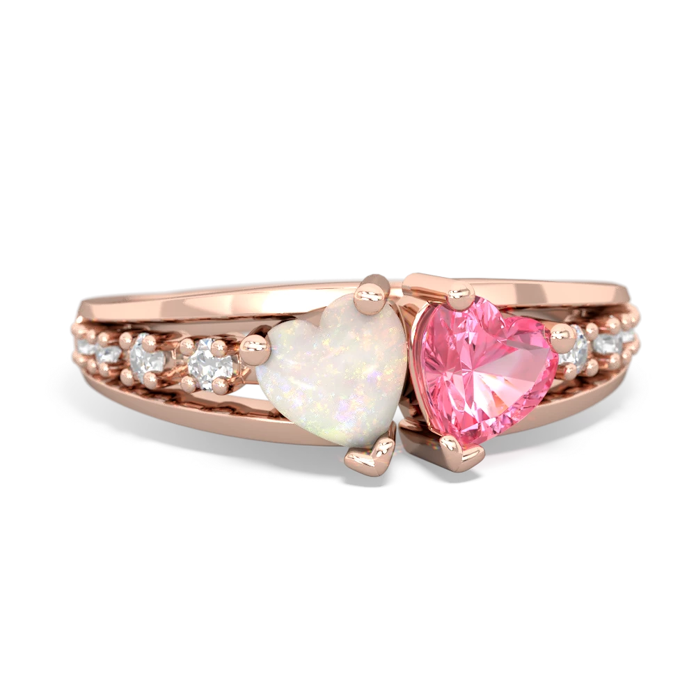 Opal Heart To Heart 14K Rose Gold ring R3342