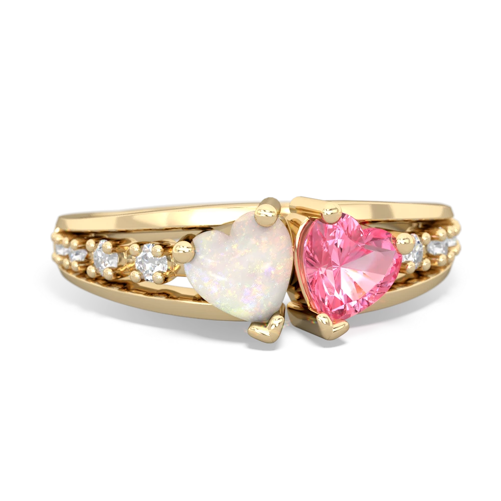 Opal Heart To Heart 14K Yellow Gold ring R3342