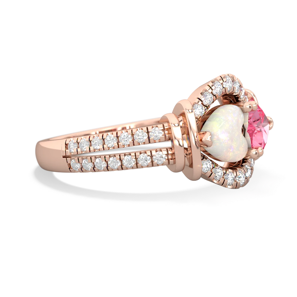 Opal Art-Deco Keepsake 14K Rose Gold ring R5630