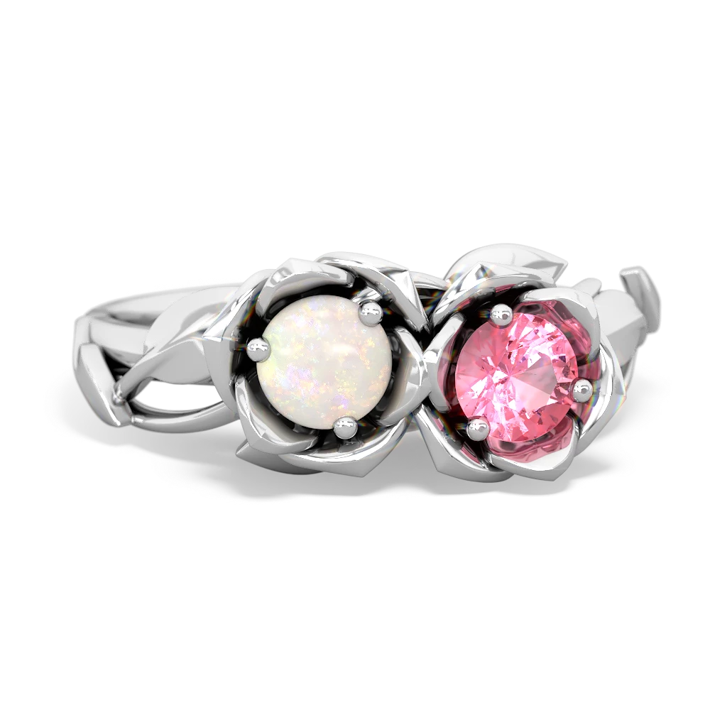 Opal Rose Garden 14K White Gold ring R5510