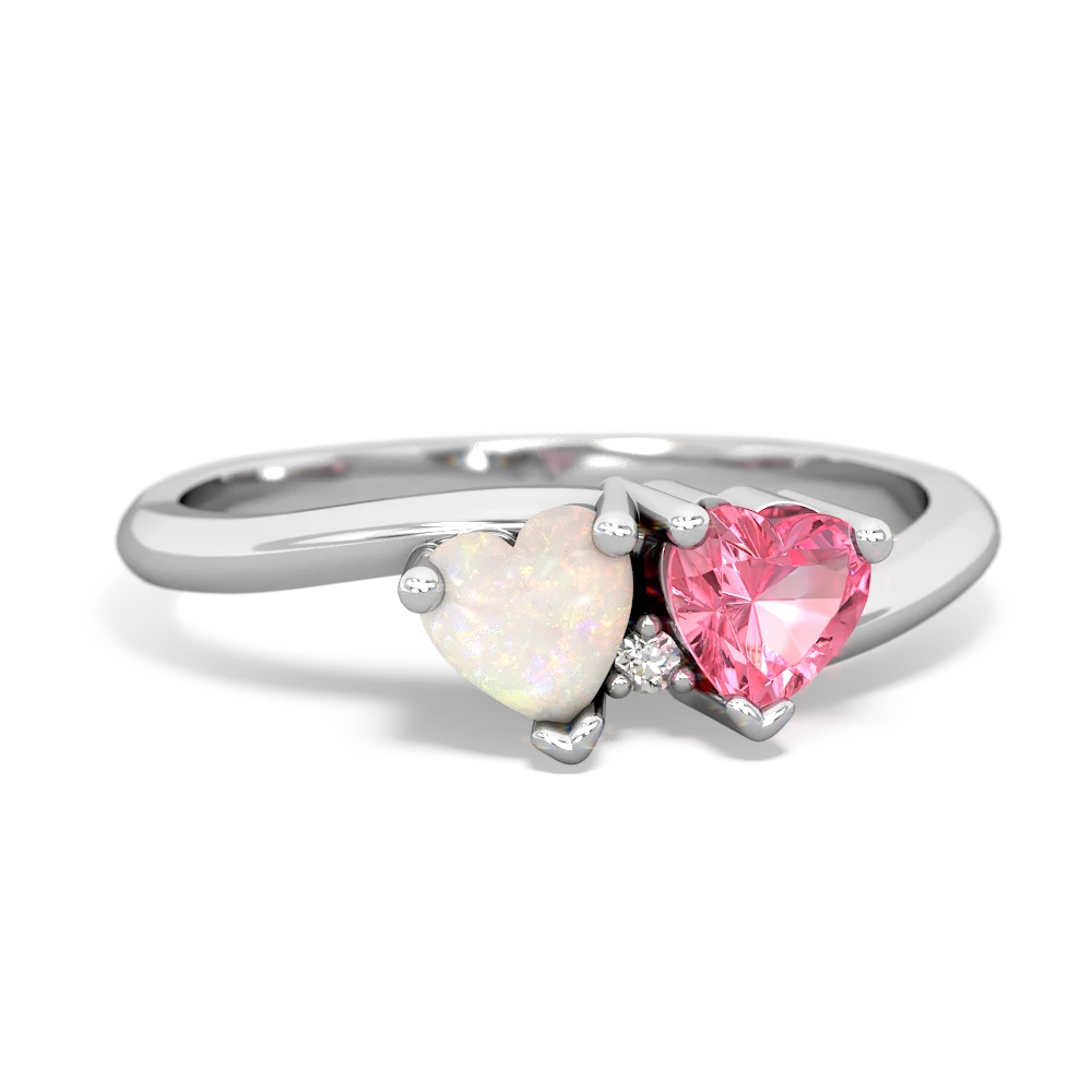 Opal Sweethearts 14K White Gold ring R5260