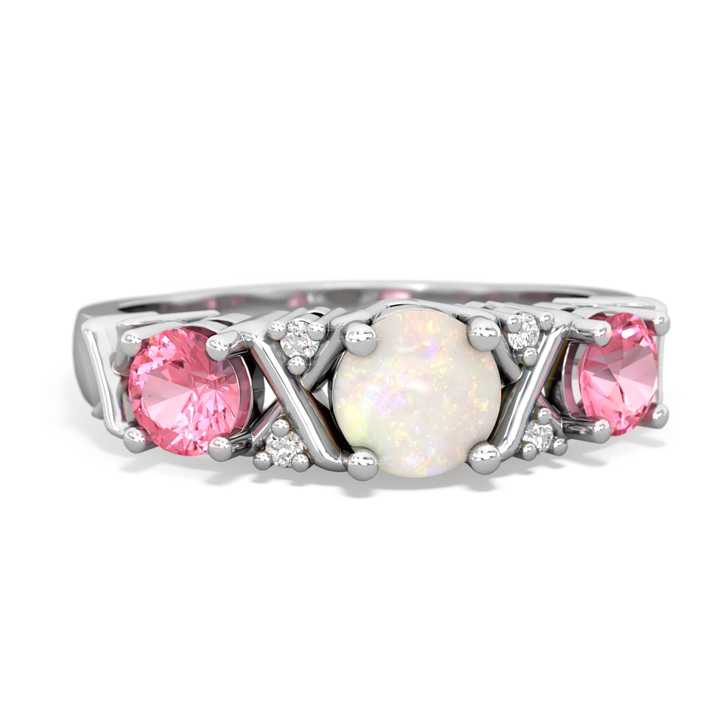 Opal Hugs And Kisses 14K White Gold ring R5016