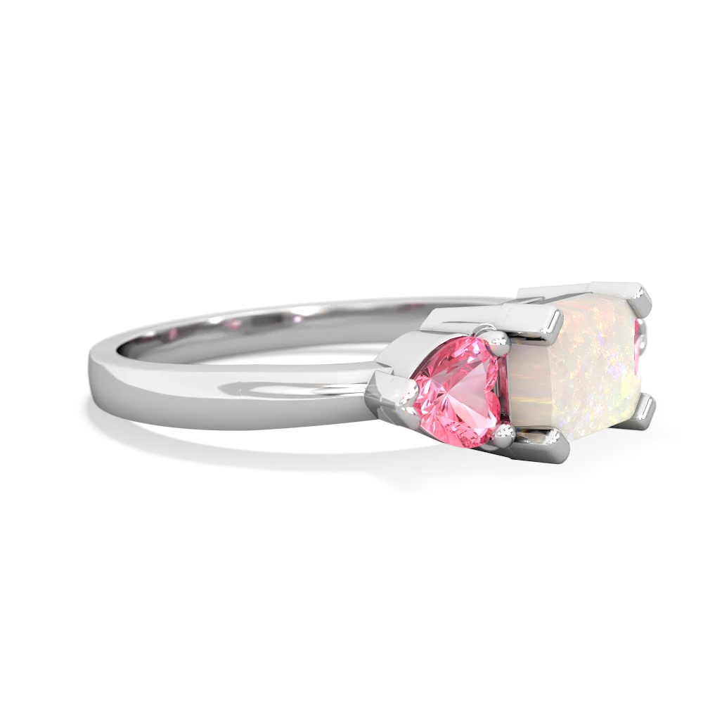 Opal Three Stone 14K White Gold ring R5235