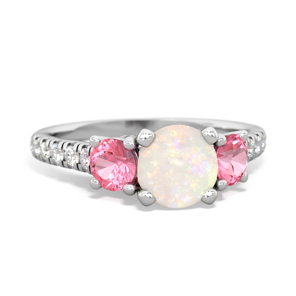 Opal Pave Trellis 14K White Gold ring R5500