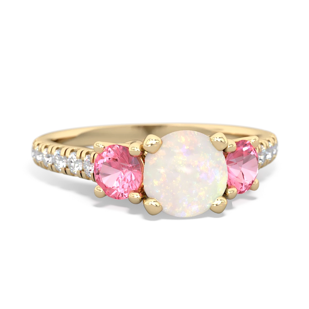 Opal Pave Trellis 14K Yellow Gold ring R5500