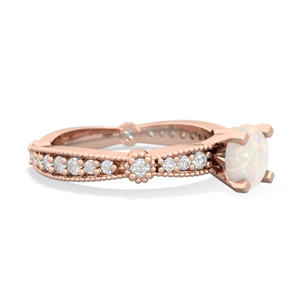 Opal Sparkling Tiara 6Mm Round 14K Rose Gold ring R26296RD