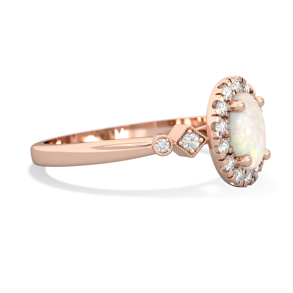 Opal Antique-Style Halo 14K Rose Gold ring R5720