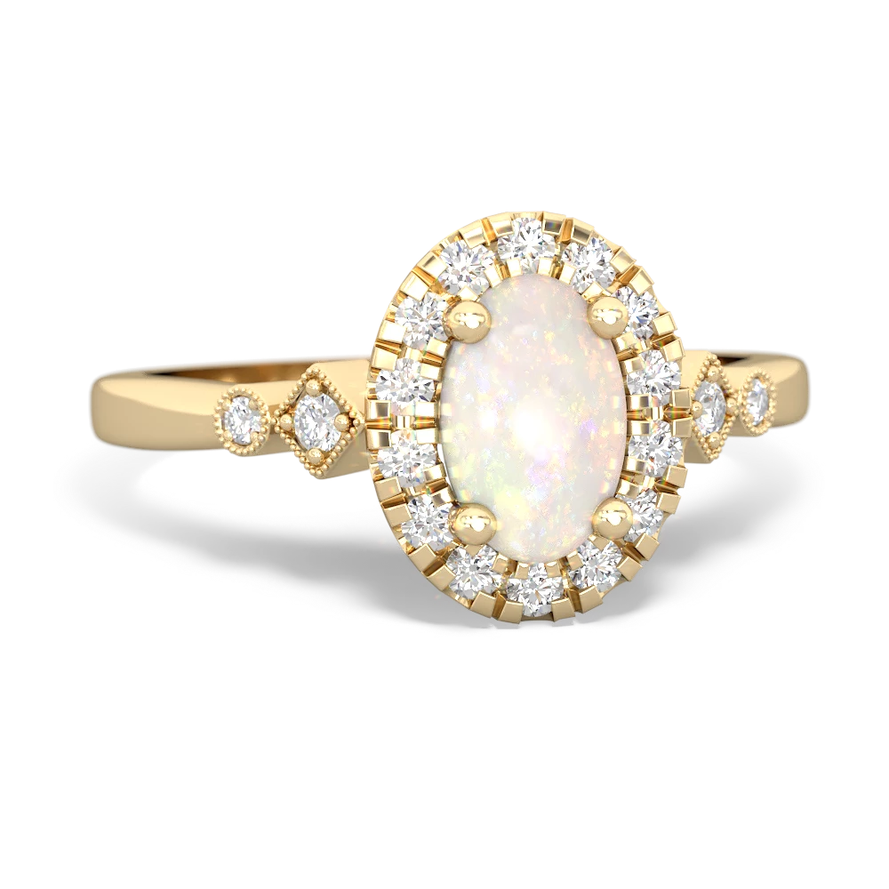 Opal Antique-Style Halo 14K Yellow Gold ring R5720