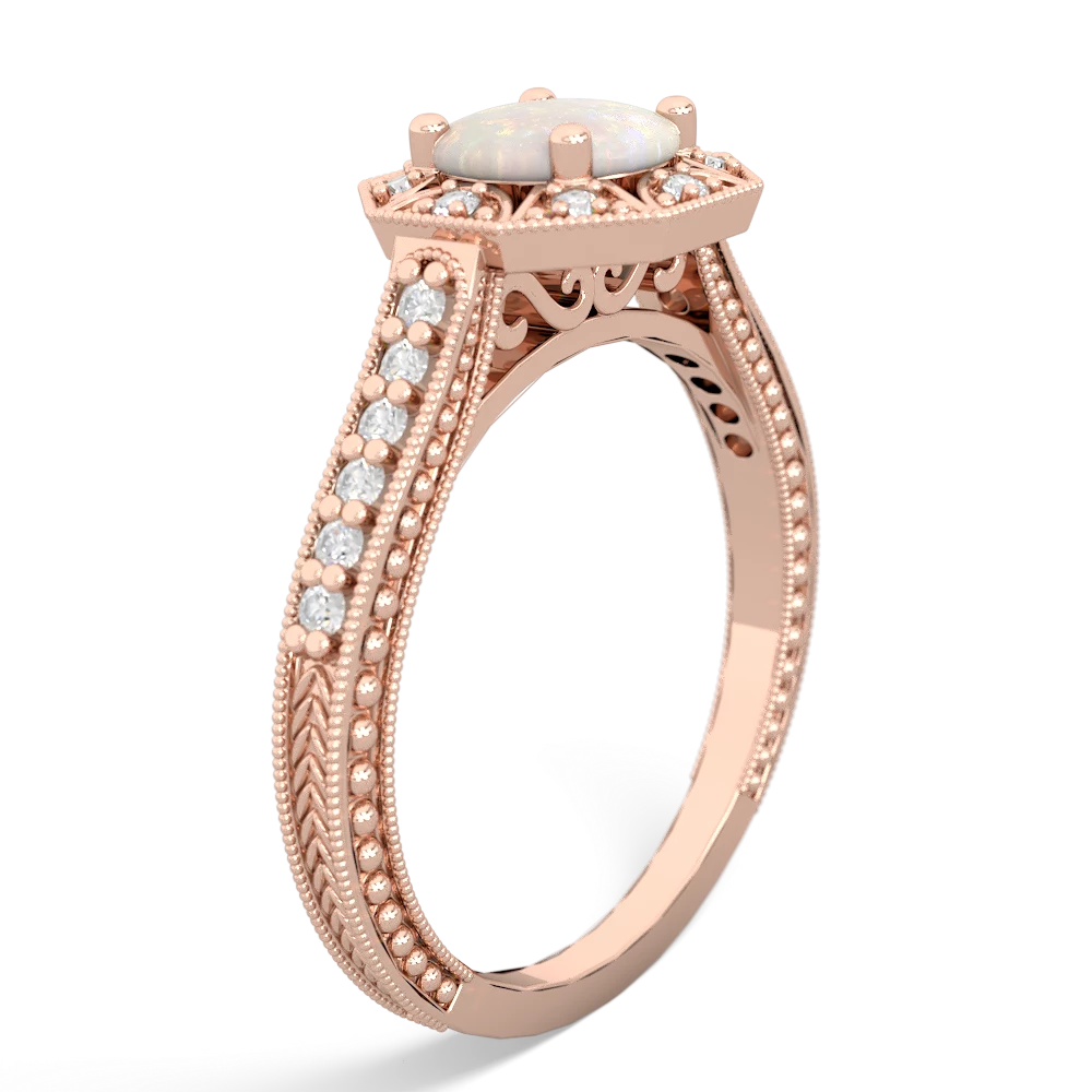 Opal Art-Deco Starburst 14K Rose Gold ring R5520