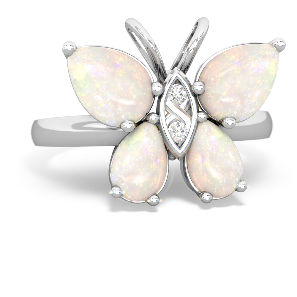 Opal Butterfly 14K White Gold ring R2215