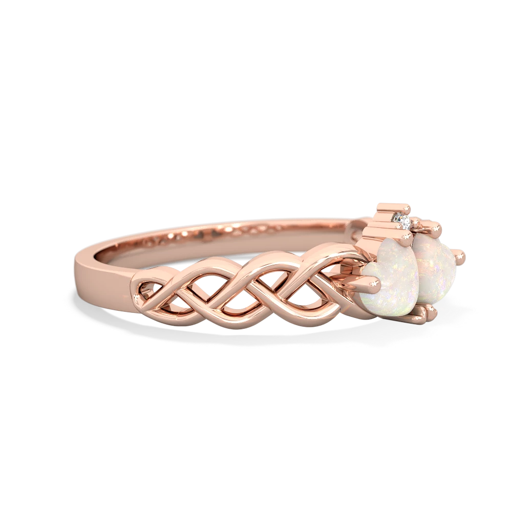 Opal Heart To Heart Braid 14K Rose Gold ring R5870