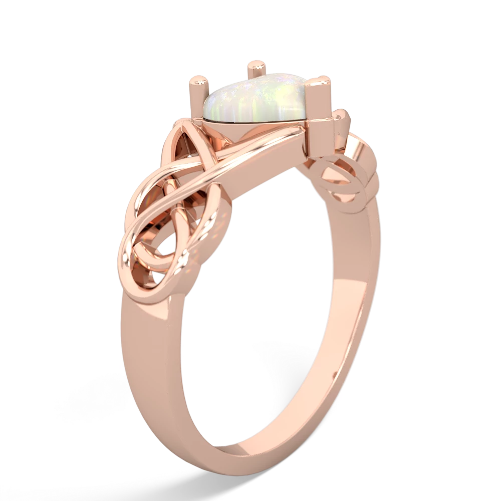 Opal Claddagh Celtic Knot 14K Rose Gold ring R2367