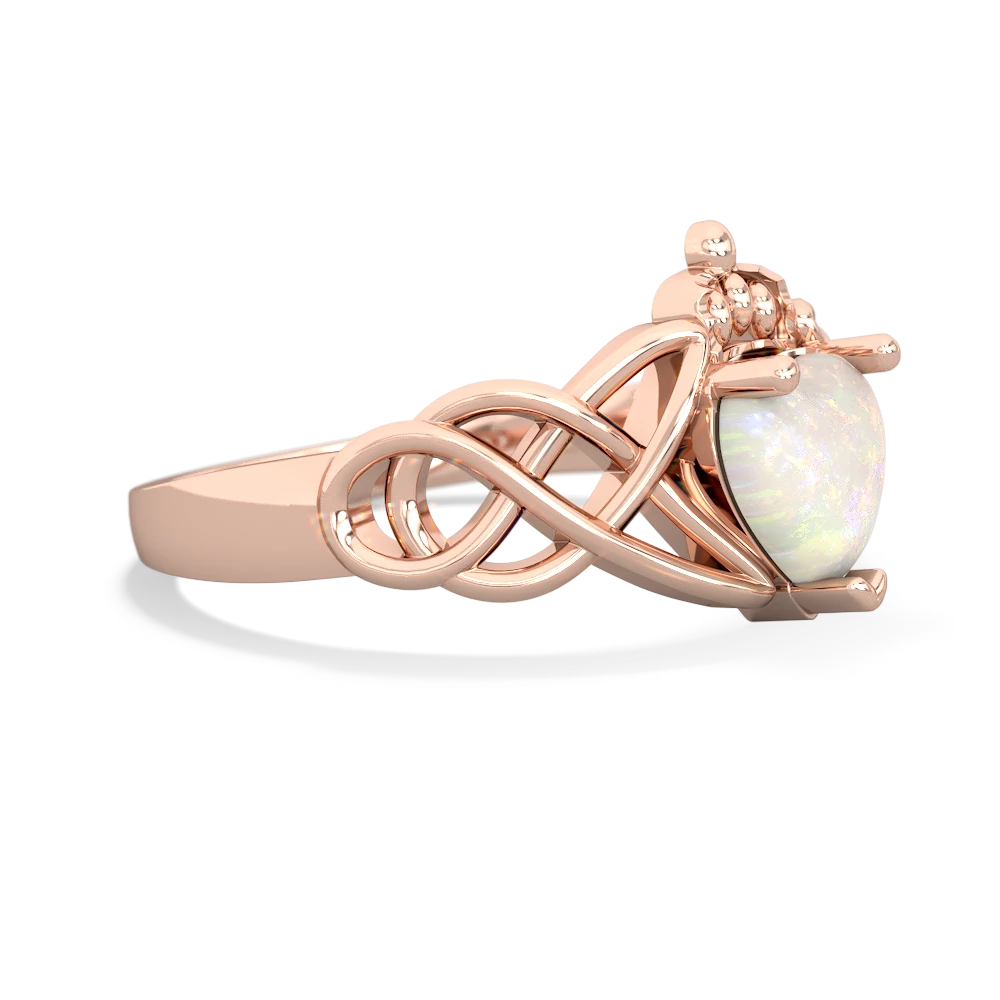 Opal Claddagh Celtic Knot 14K Rose Gold ring R2367