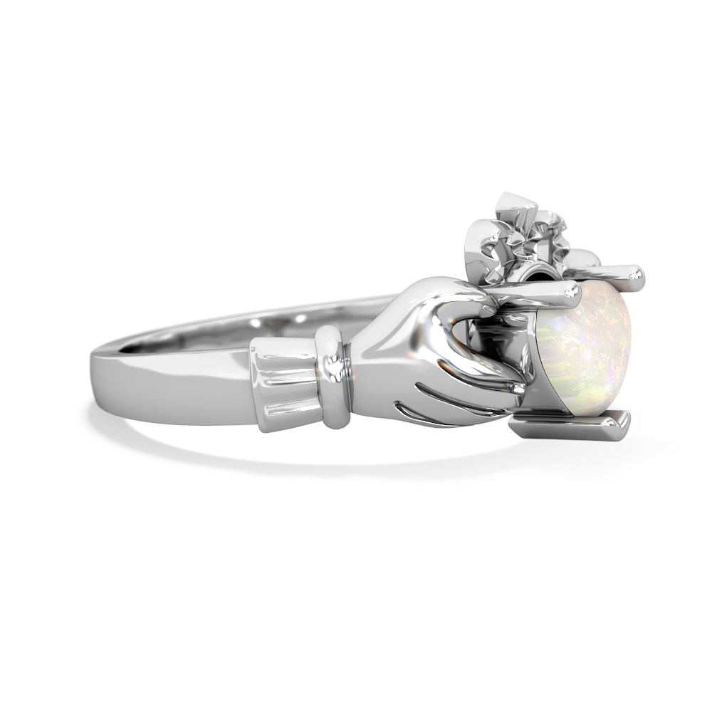 Opal Claddagh 14K White Gold ring R2370