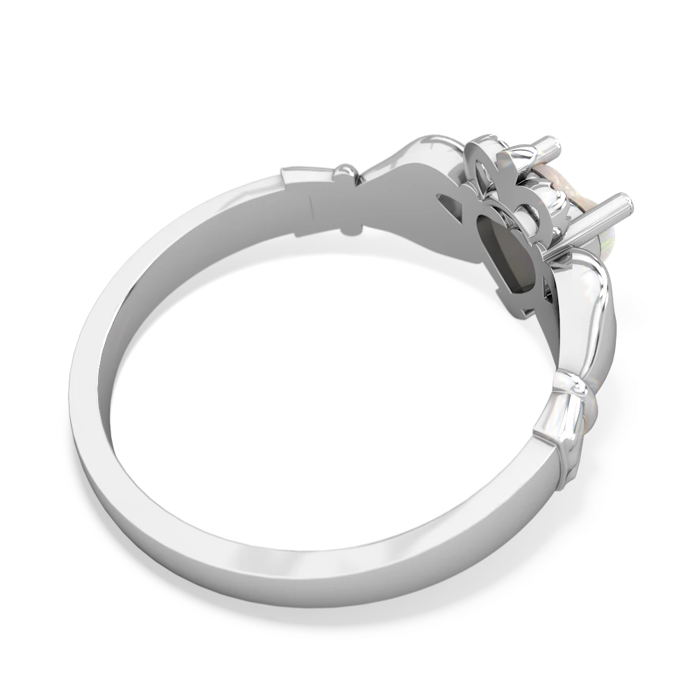 Opal Claddagh 14K White Gold ring R2370