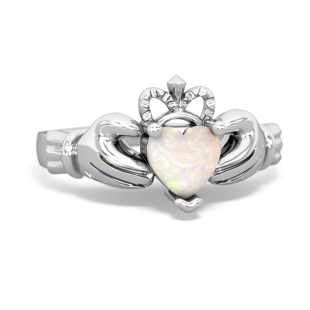 Opal Claddagh 14K White Gold ring R2370