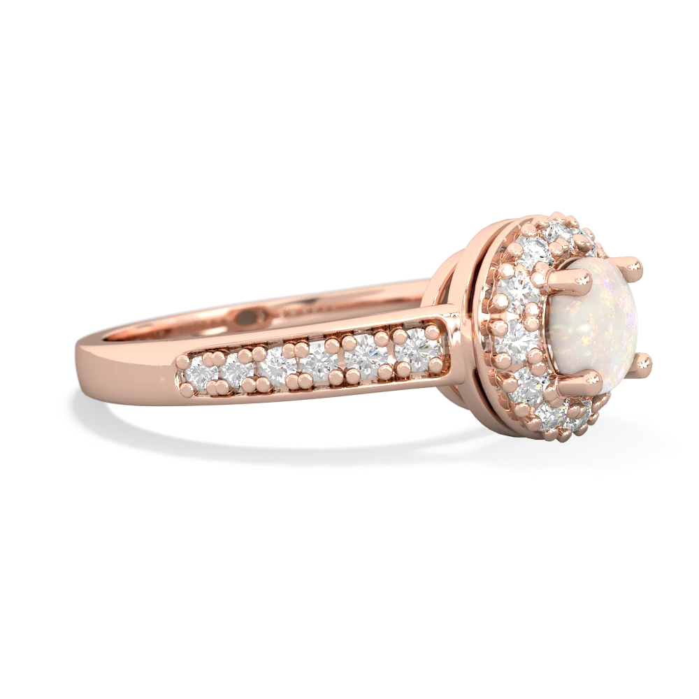 Opal Diamond Halo 14K Rose Gold ring R5370