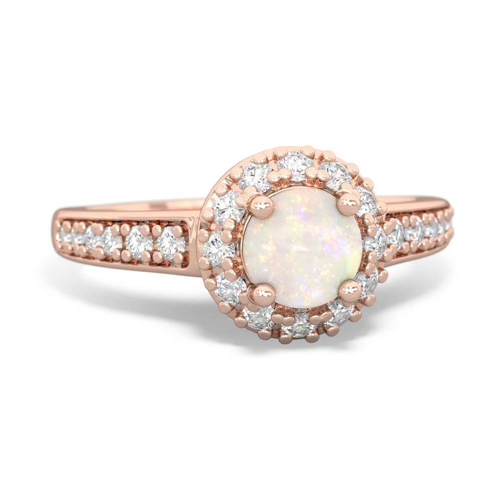 Opal Diamond Halo 14K Rose Gold ring R5370