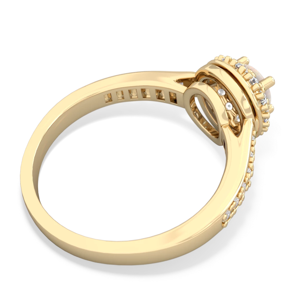 Opal Diamond Halo 14K Yellow Gold ring R5370