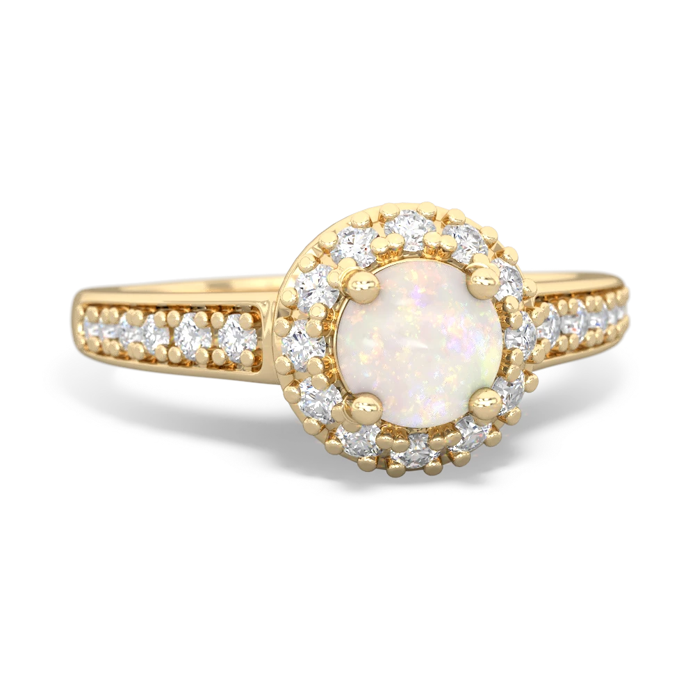 Opal Diamond Halo 14K Yellow Gold ring R5370