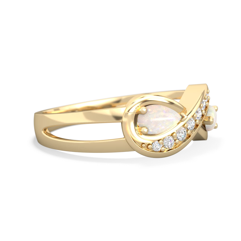 Opal Diamond Infinity 14K Yellow Gold ring R5390