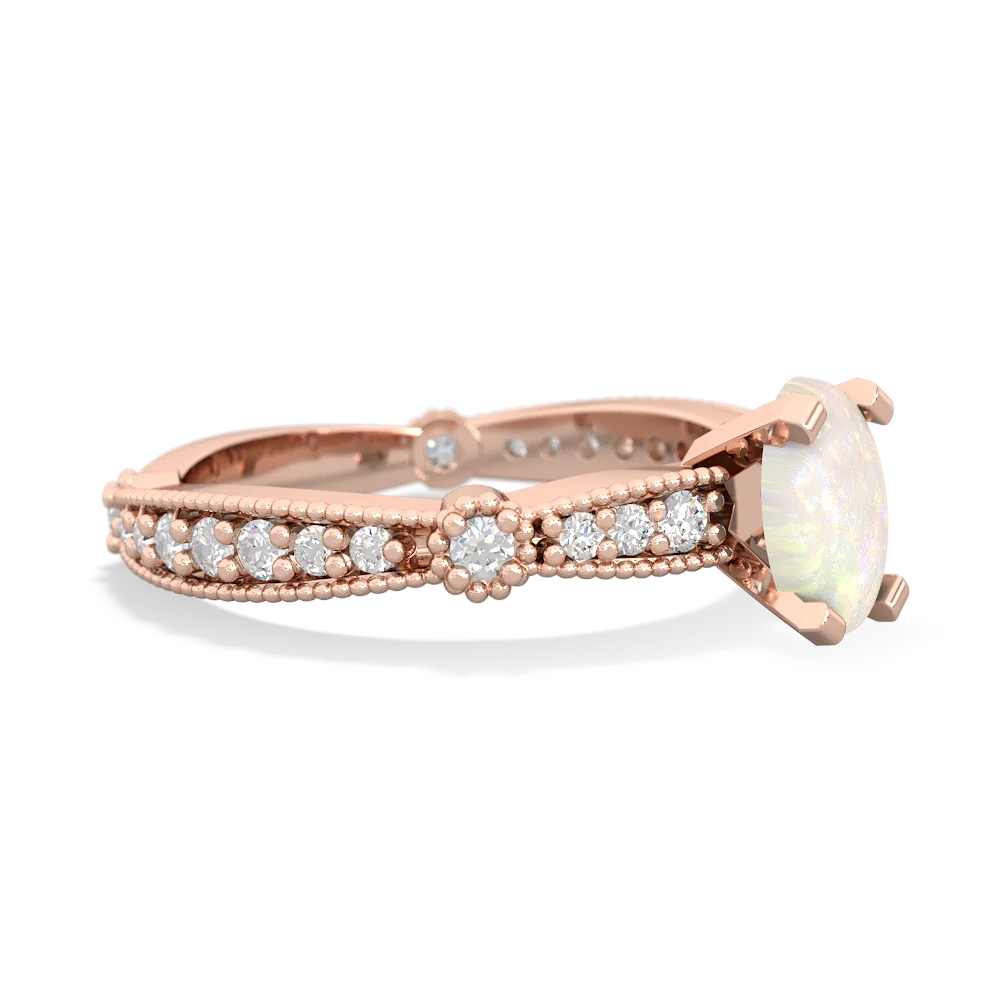 Opal Sparkling Tiara 7X5mm Oval 14K Rose Gold ring R26297VL