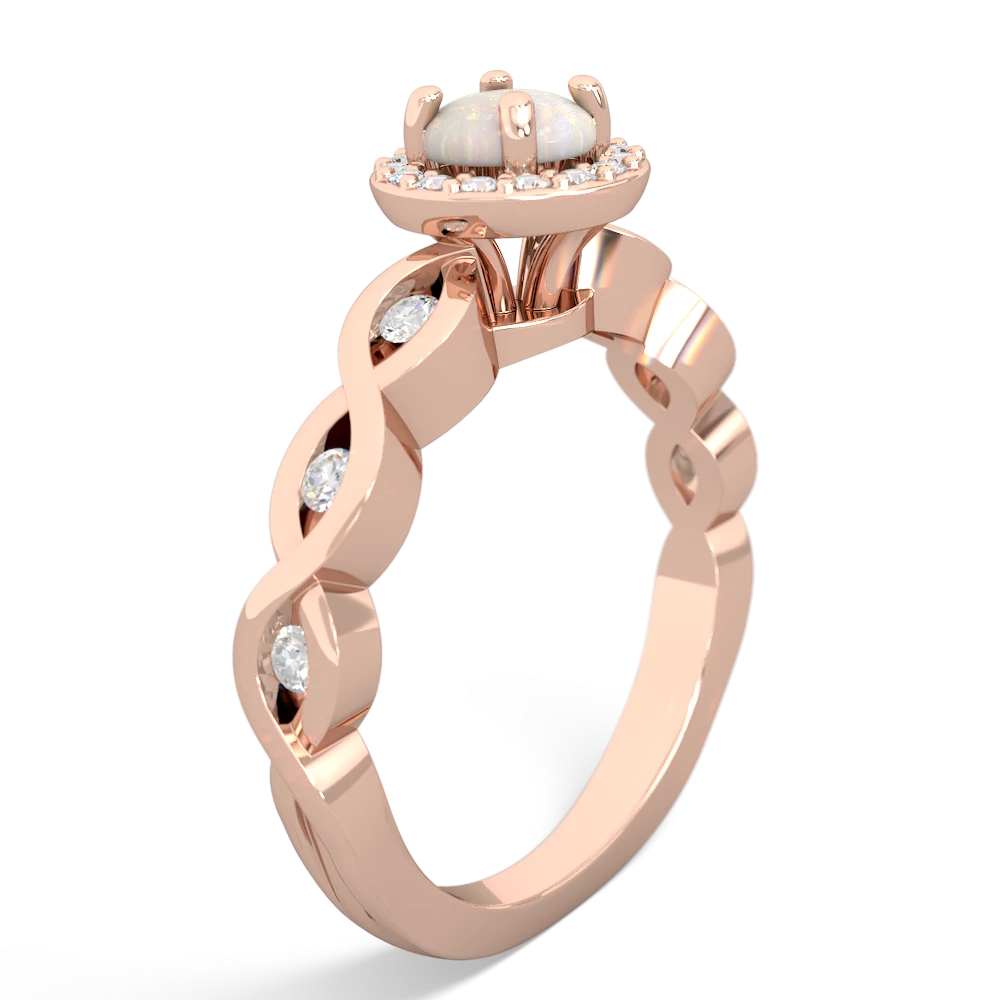 Opal Infinity Halo Engagement 14K Rose Gold ring R26315RH