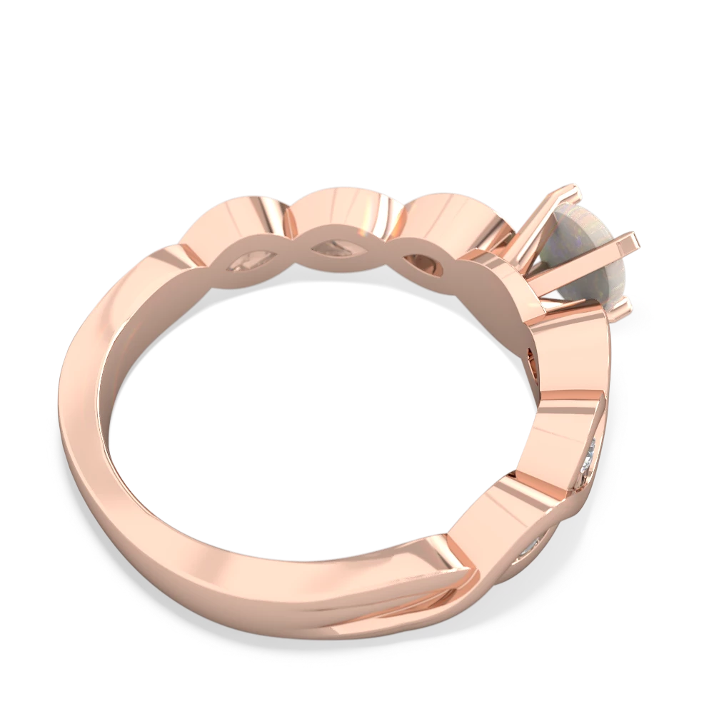 Opal Infinity 5Mm Round Engagement 14K Rose Gold ring R26315RD