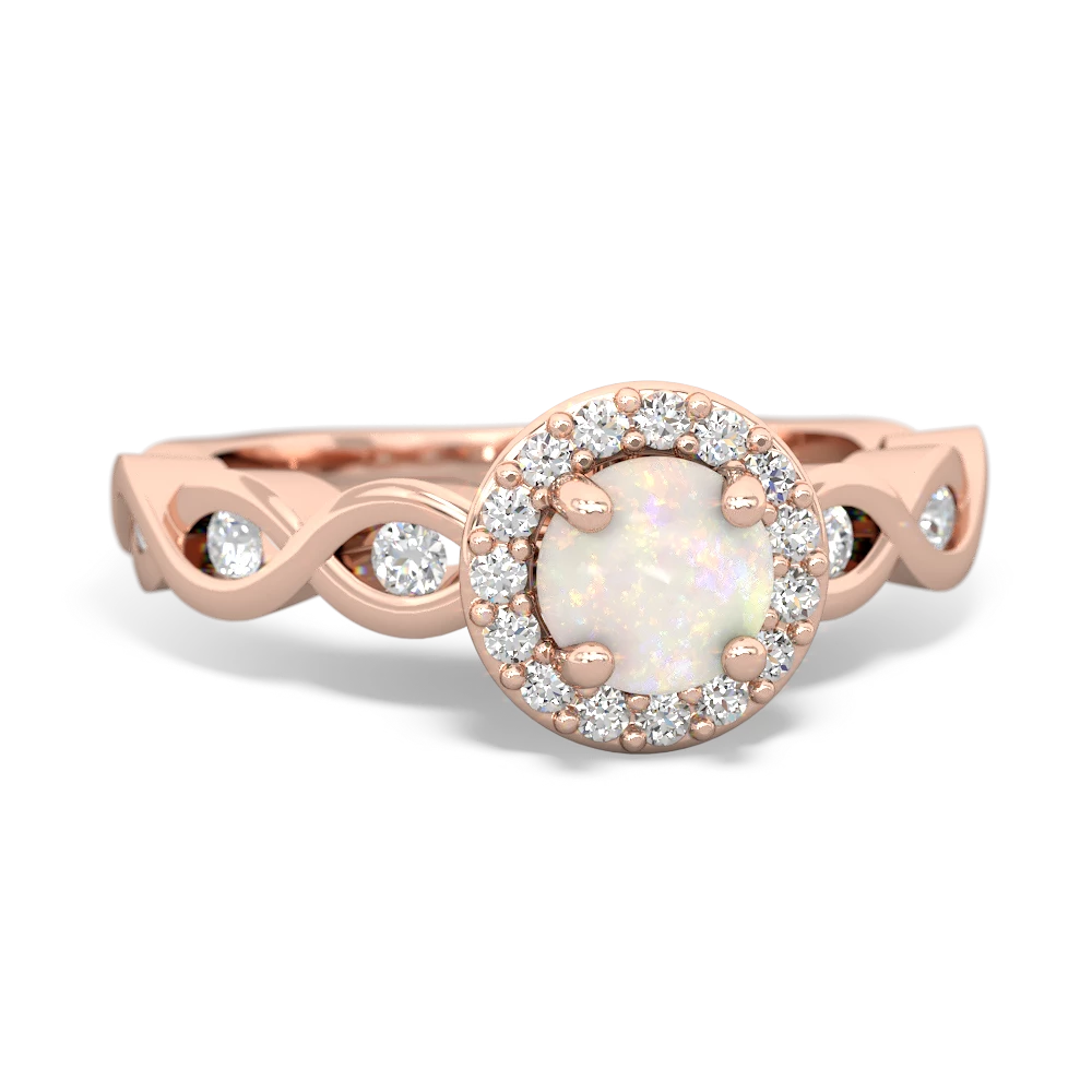 Opal Infinity Halo Engagement 14K Rose Gold ring R26315RH