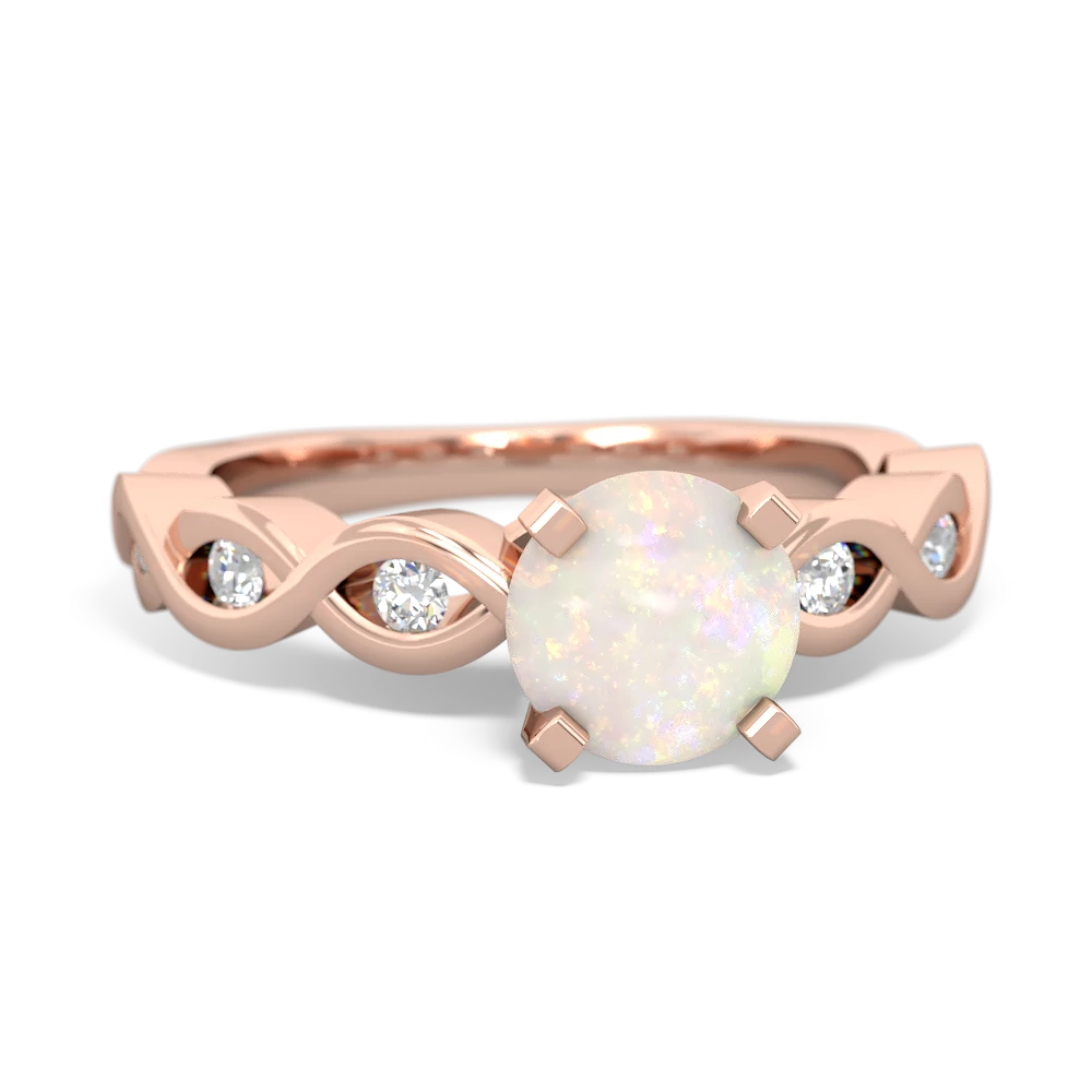 Opal Infinity 6Mm Round Engagement 14K Rose Gold ring R26316RD
