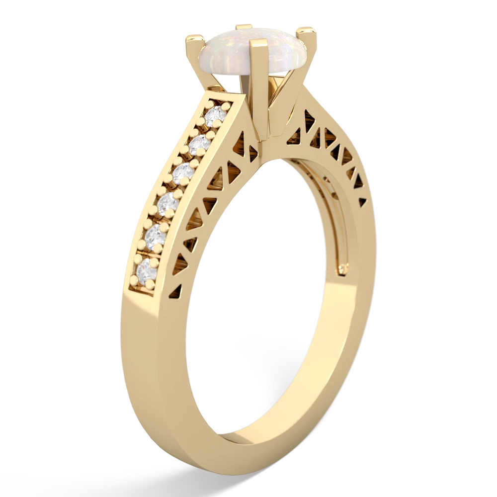 Opal Art Deco 14K Yellow Gold ring R26356RD
