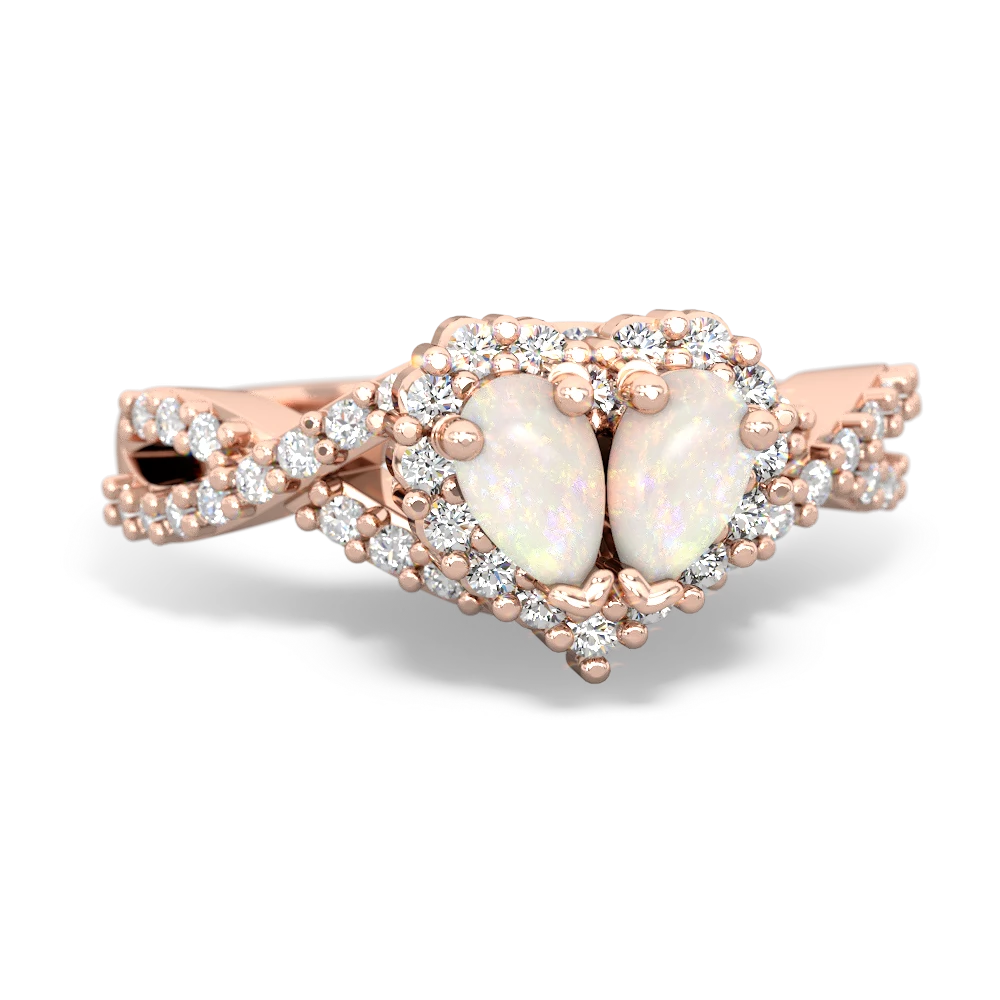 Opal Diamond Twist 'One Heart' 14K Rose Gold ring R2640HRT