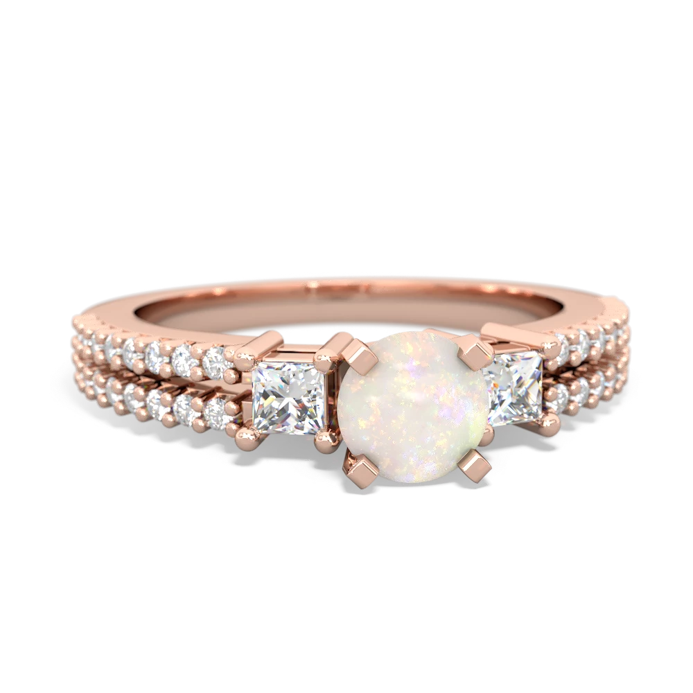 Opal Classic 5Mm Round Engagement 14K Rose Gold ring R26435RD