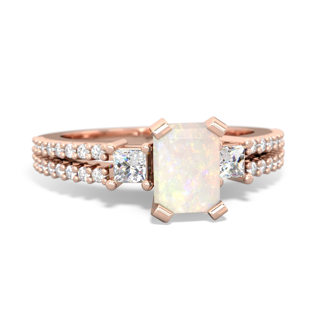 Opal Classic 7X5mm Emerald-Cut Engagement 14K Rose Gold ring R26437EM