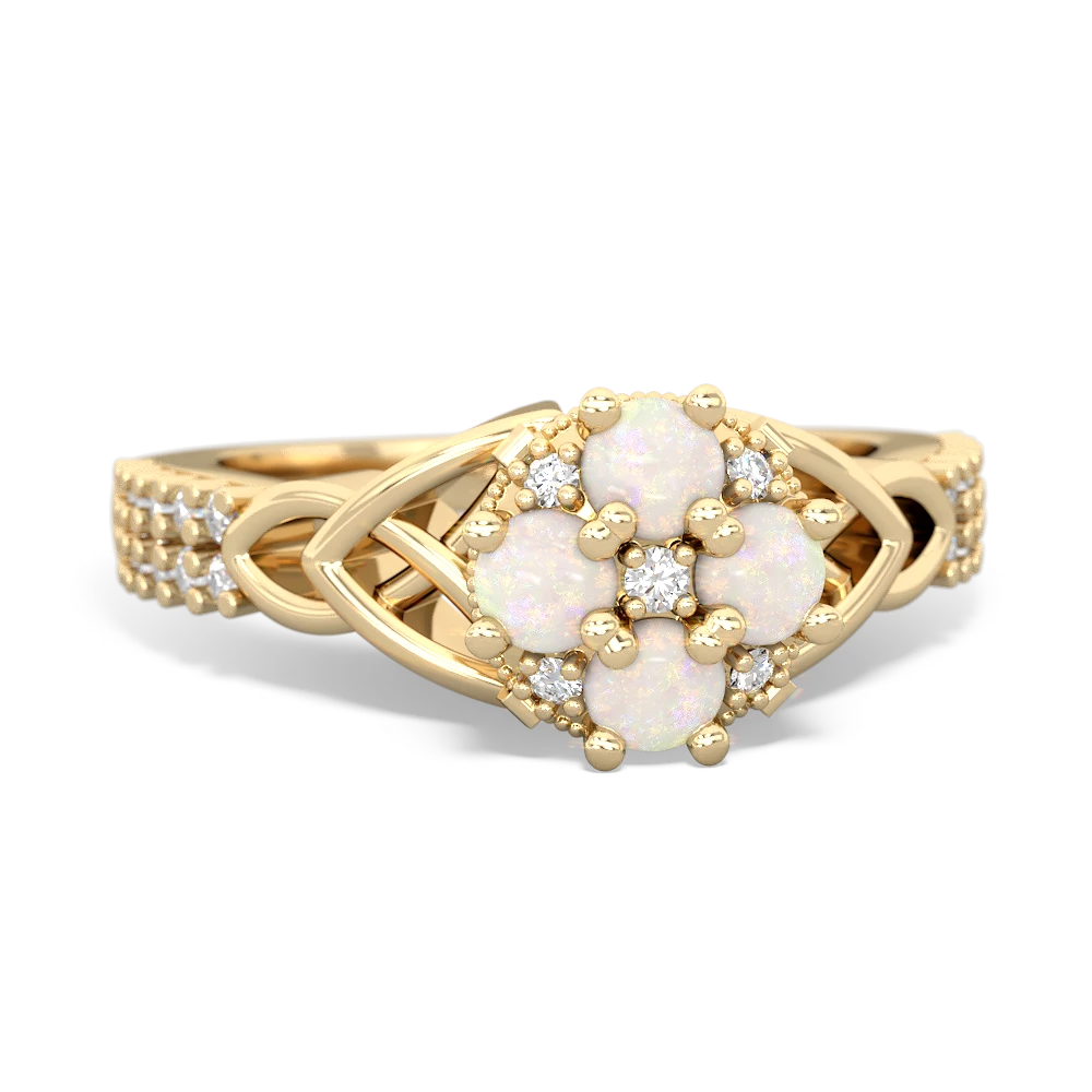 Opal Celtic Knot Engagement 14K Yellow Gold ring R26443RD