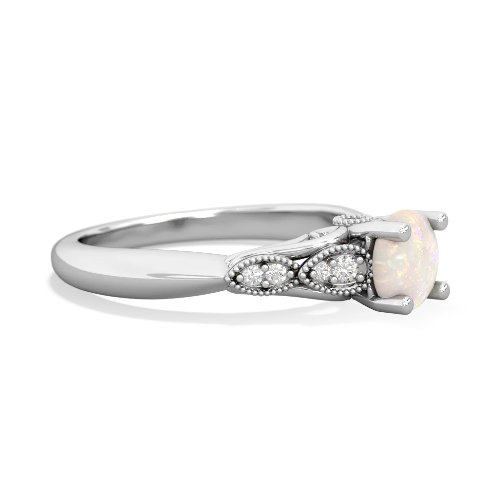 Opal Antique Elegance 14K White Gold ring R3100