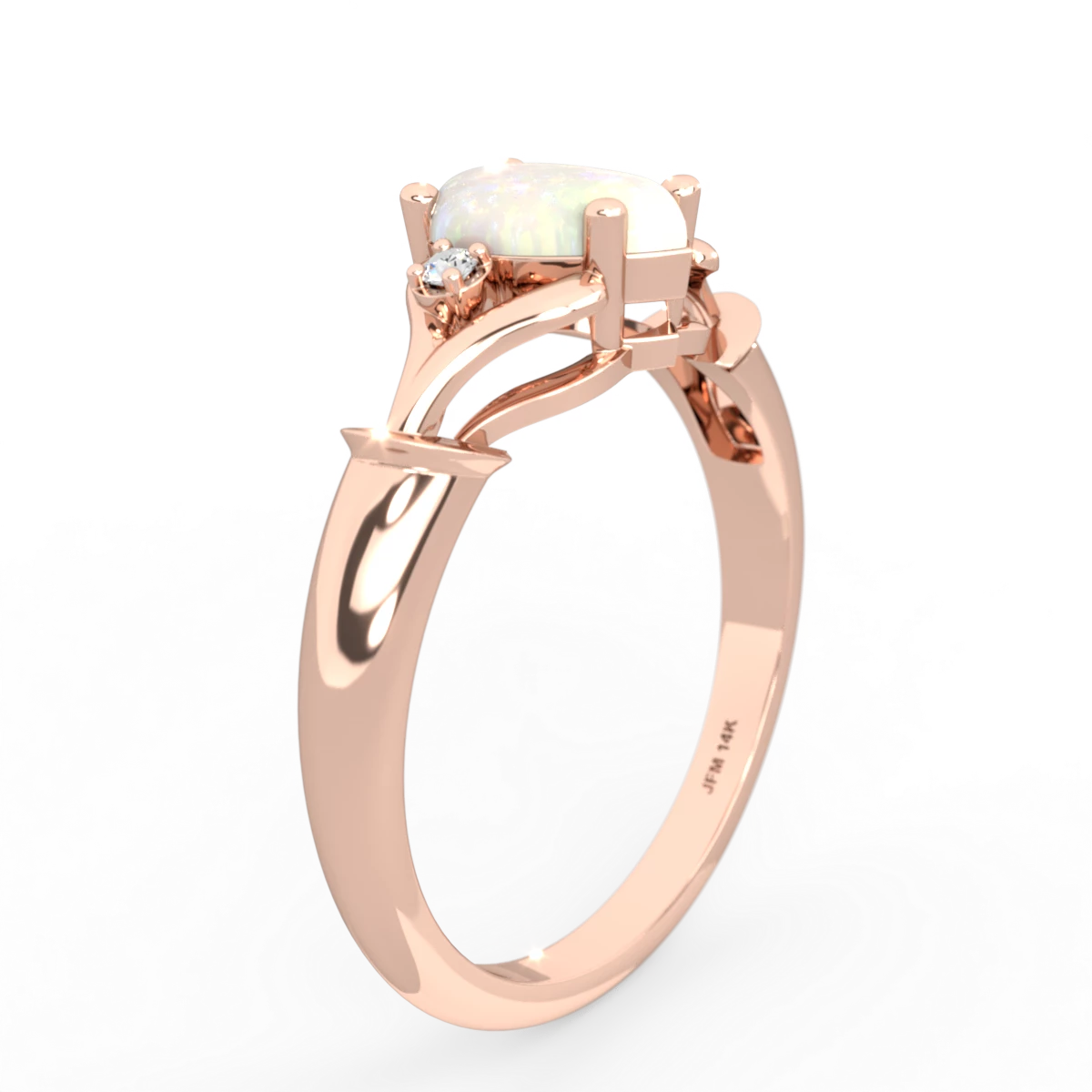 Opal Precious Pear 14K Rose Gold ring R0826
